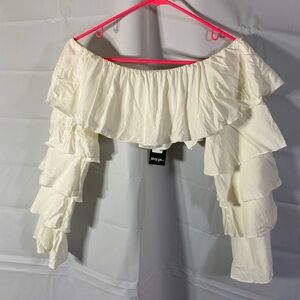 NWT Nasty Gal Tiered Ruffle Top flawed